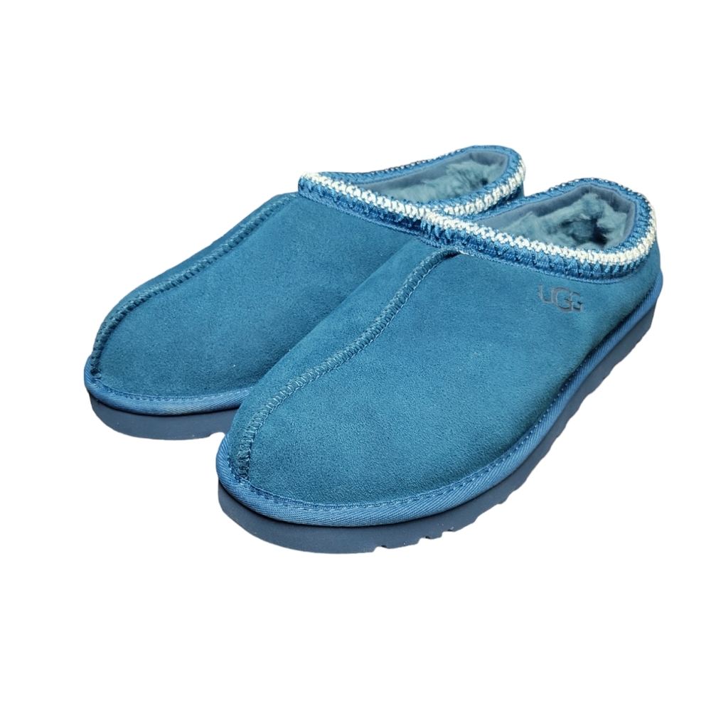UGG Tasman Marina Blue Suede/ Sheepskin Slippers/ Shoes, Men US 12 Brand New